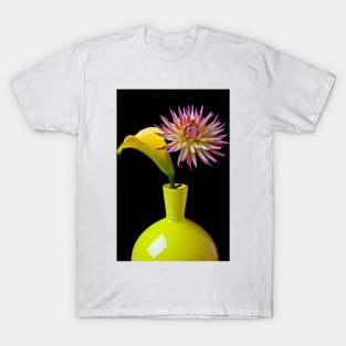 Calla Lilly and Daliha in Yellow Vase T-Shirt